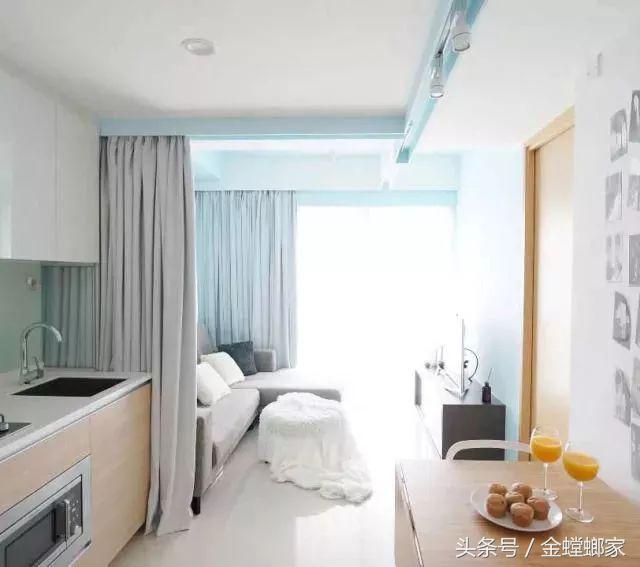 客厅阳台隔断窗帘效果,伸缩客厅窗帘隔断