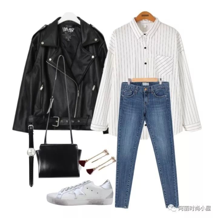 韩版皮夹克搭配什么裤子,韩版宽松皮夹克搭配什么裤子