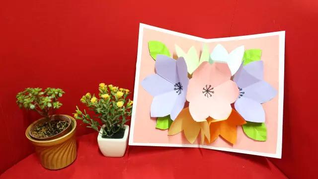 幼儿园立体花贺卡手工,幼儿园手工制作贺卡立体花朵