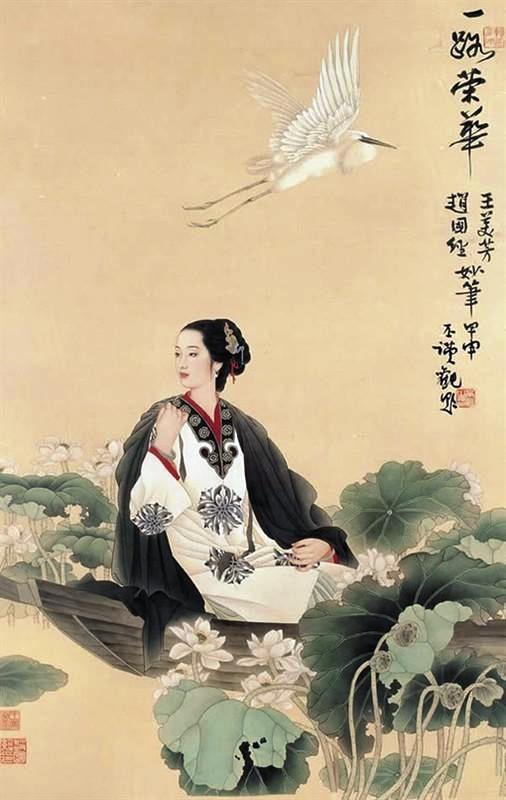 国画名家杨淑涛工笔仕女画欣赏,赵国经工笔仕女画作品欣赏