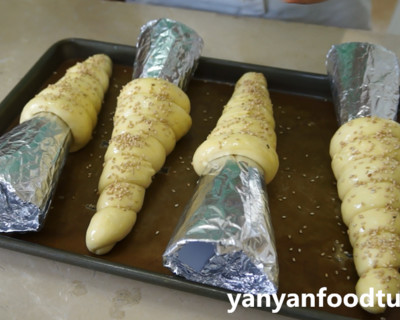 牛角面包三明治加芝士,牛角面包夹奶油奶酪