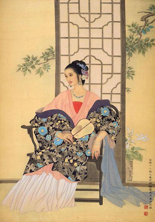 国画名家杨淑涛工笔仕女画欣赏,赵国经工笔仕女画作品欣赏