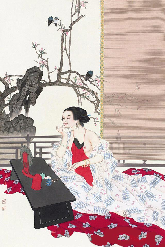 国画名家杨淑涛工笔仕女画欣赏,赵国经工笔仕女画作品欣赏