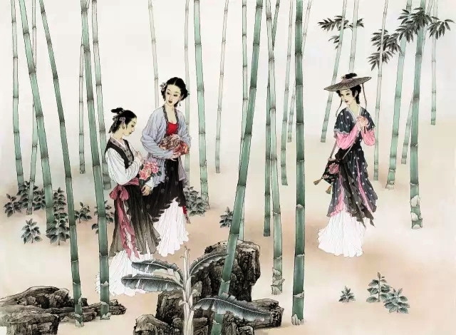 国画名家杨淑涛工笔仕女画欣赏,赵国经工笔仕女画作品欣赏