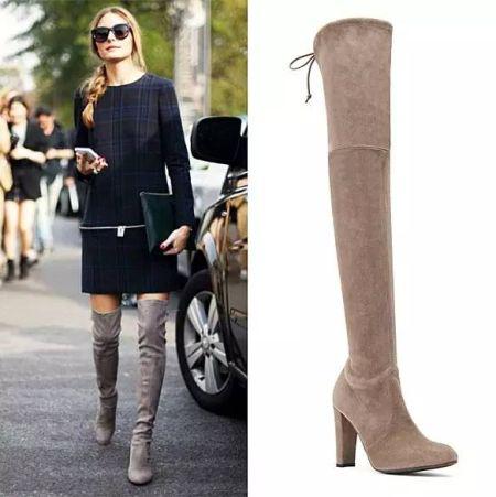 杨幂黑色抹胸过膝长靴,杨幂过膝长靴搭配