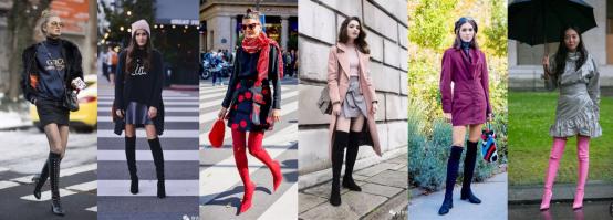 杨幂黑色抹胸过膝长靴,杨幂过膝长靴搭配