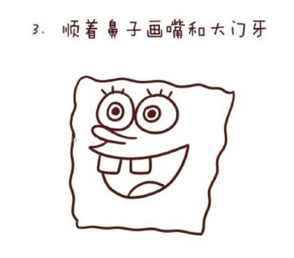 章鱼哥海绵宝宝派大星三人简笔画,简笔画海绵宝宝和派大星可爱版