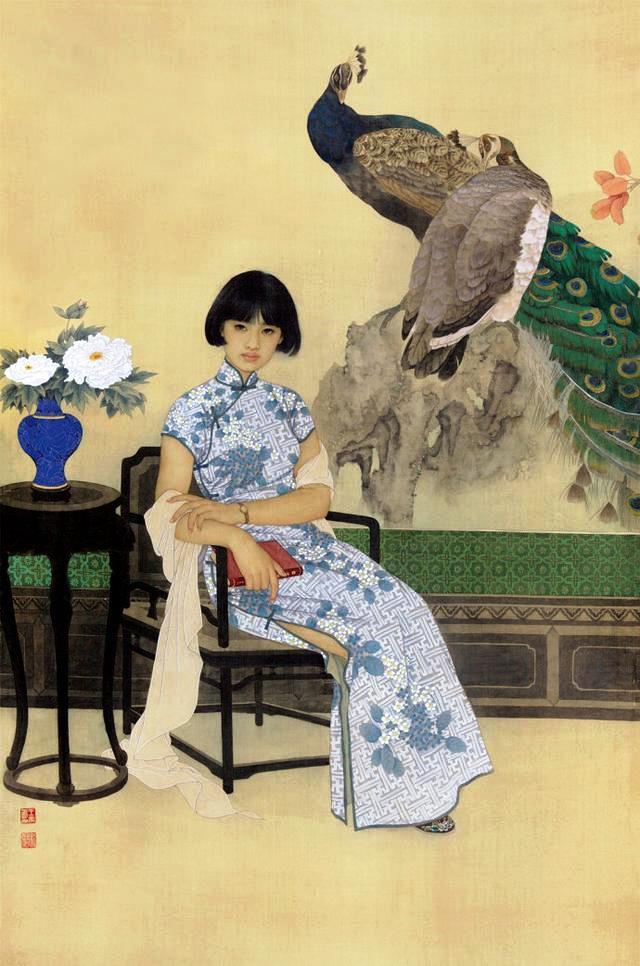 国画名家杨淑涛工笔仕女画欣赏,赵国经工笔仕女画作品欣赏