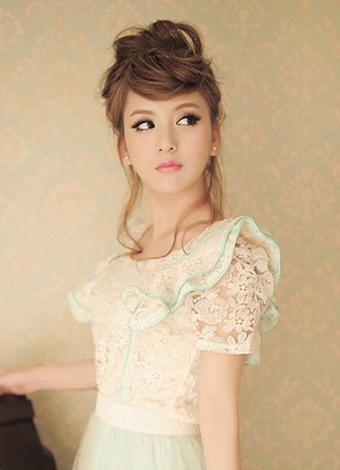 圆脸盘发好看简单好学,适合大圆脸女生盘发的发型