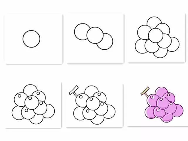 儿童简笔画大全图片水果涂色,秋天成熟的水果有哪些简笔画