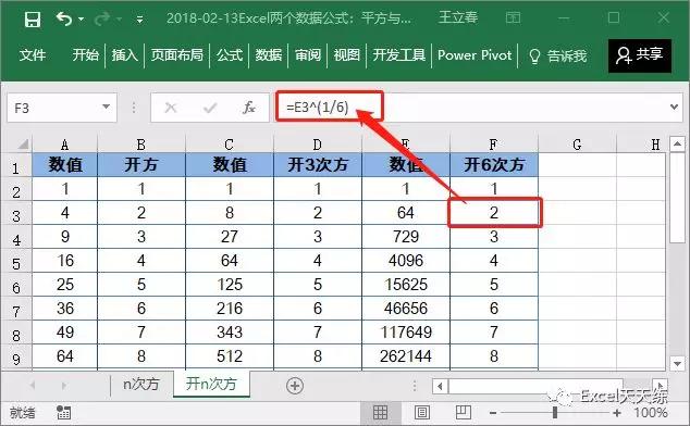 excel中公式如何计算2的次方,excel平方的开方计算公式