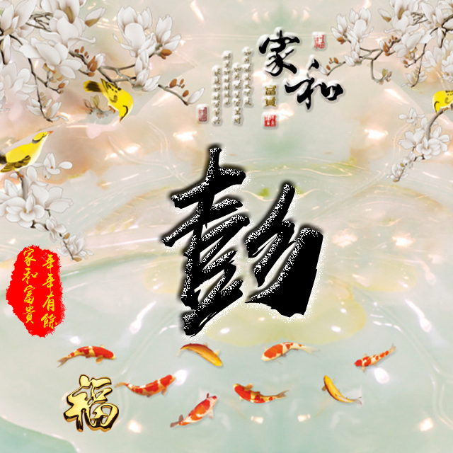 百家姓变形字体个性姓氏头像,彩字百家姓头像