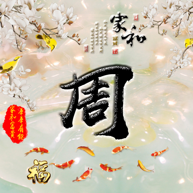 百家姓变形字体个性姓氏头像,彩字百家姓头像