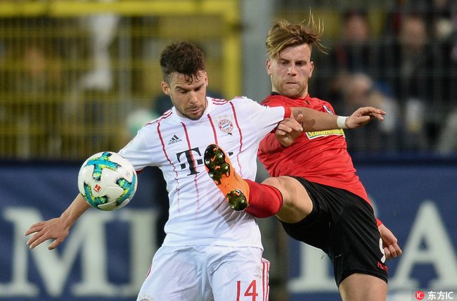德甲直播回忆拜仁慕尼黑vs弗赖堡,德甲第25轮弗赖堡