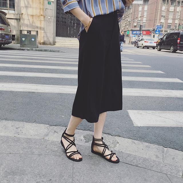 雪纺垂感阔腿裤质感,显瘦阔腿裤雪纺