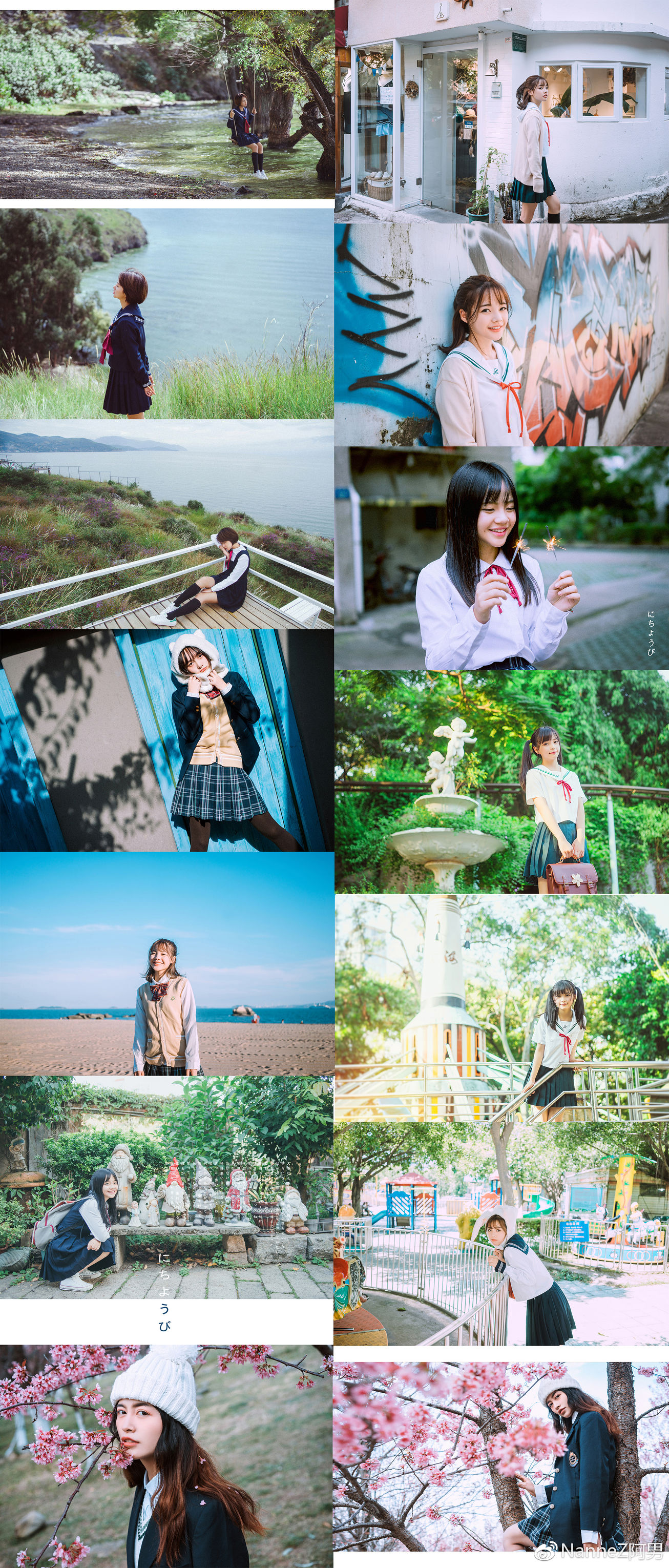 海边jk制服拍摄教程,日系jk制服套装女