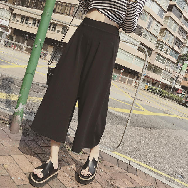 雪纺垂感阔腿裤质感,显瘦阔腿裤雪纺