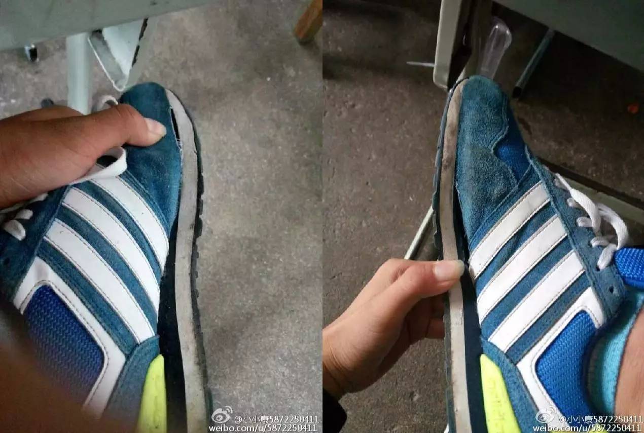 阿迪鞋子脱胶,600多元鞋子