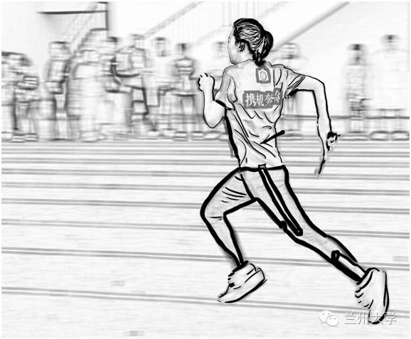手绘田径比赛动画,校运会简笔画绘画