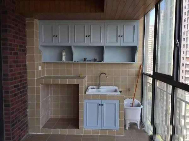 阳台上砖砌拖把池,阳台上放拖把池效果图