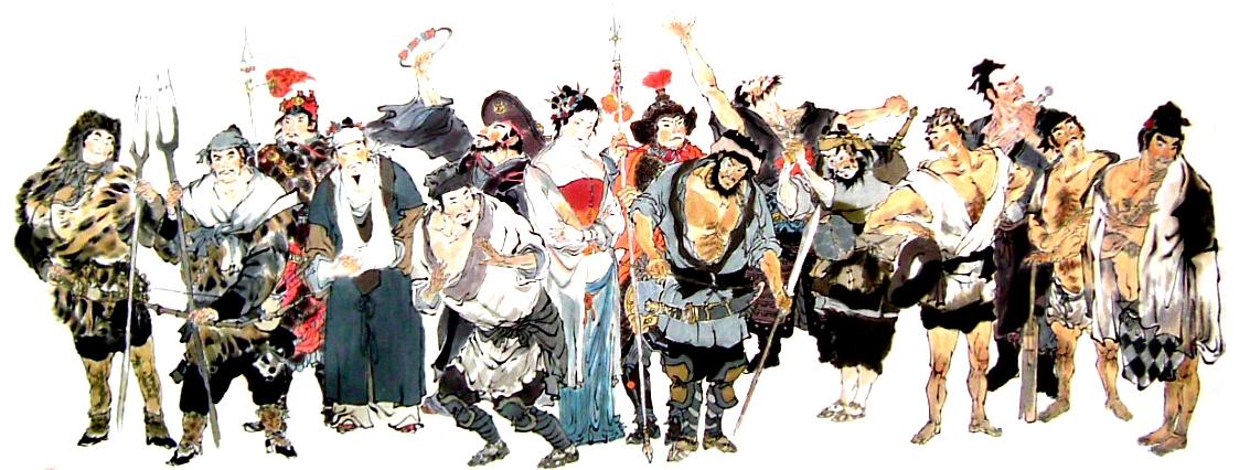 水浒传人物白描图画和性格特点,描写水浒传当中人物性格的词语