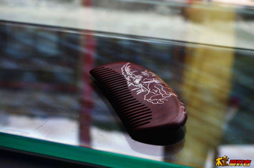 印度小叶紫檀镶银丝,小叶紫檀木梳嵌银丝