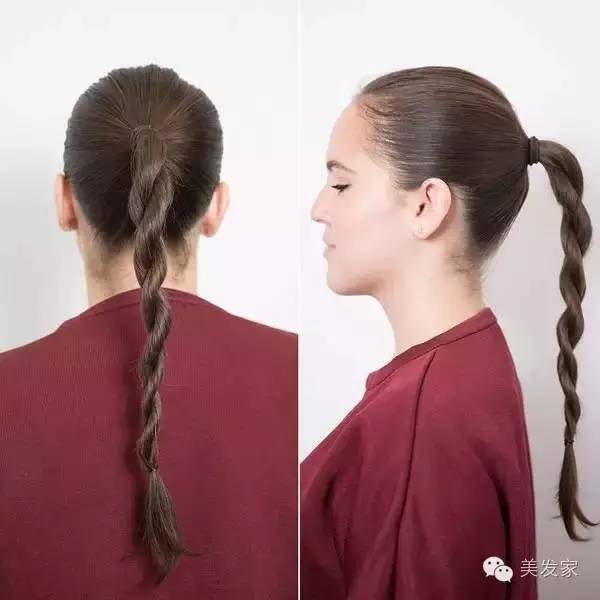 彩绳编发教程图解慢动作,中短发编发发型扎法图解