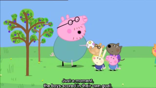 粉红小猪动画片英文版,小猪佩奇篮球动画片英文版