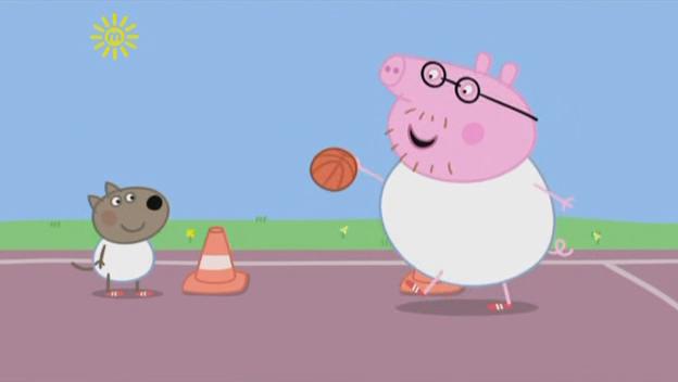 粉红小猪动画片英文版,小猪佩奇篮球动画片英文版