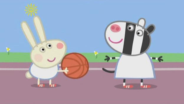 粉红小猪动画片英文版,小猪佩奇篮球动画片英文版