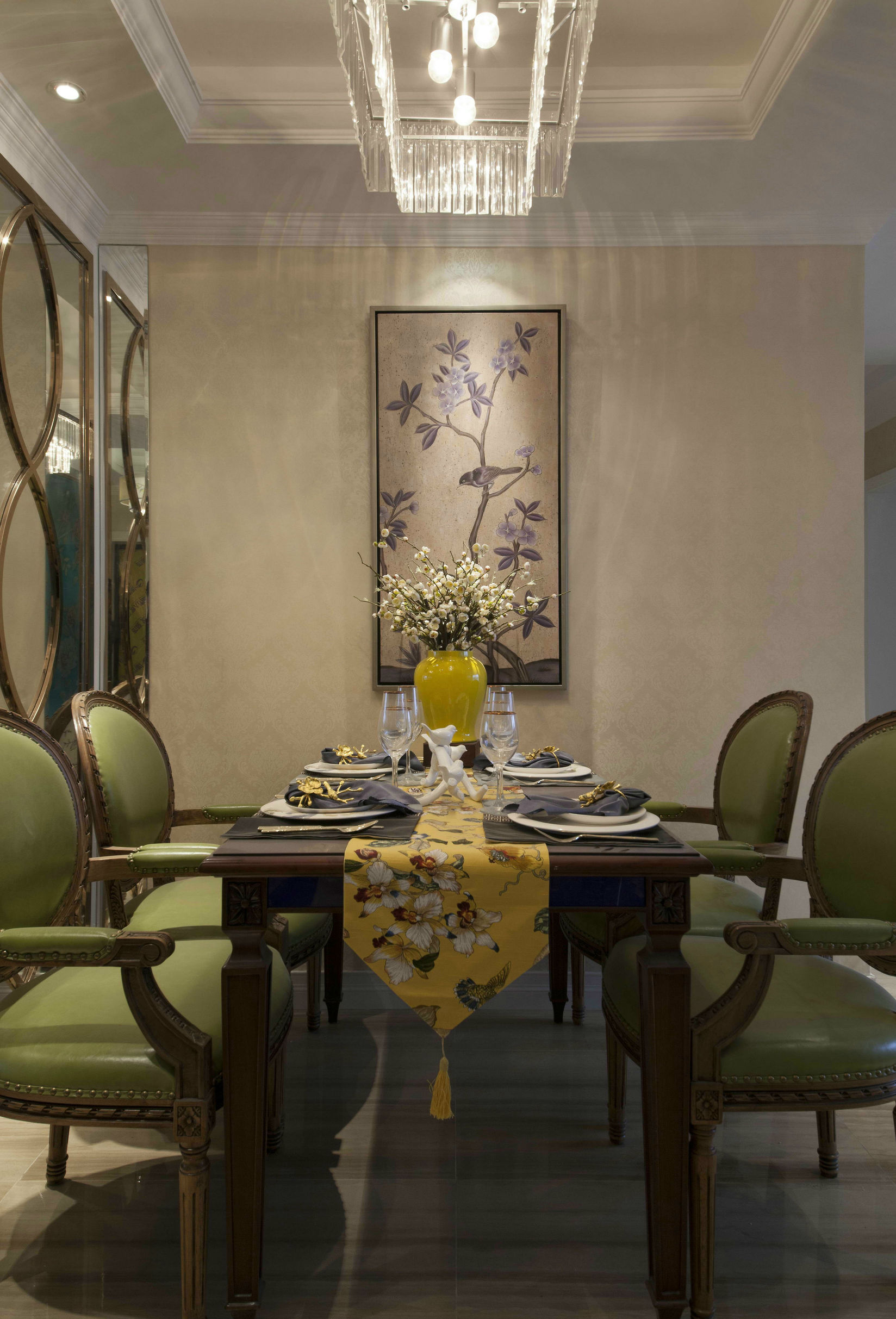 翡翠绿软包椅,石家庄豪门府邸