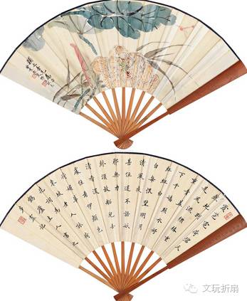 扇面作品65幅扇子拍卖价格,清代十三行檀香折扇拍卖价格