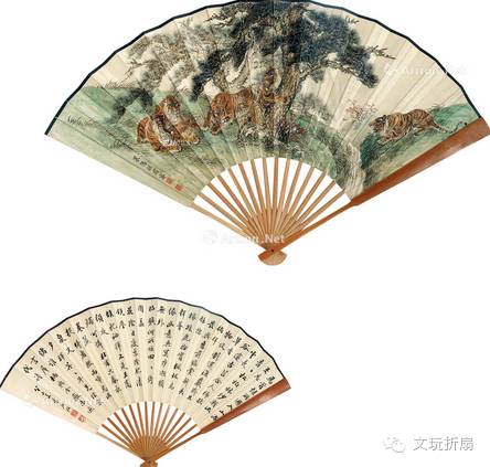 扇面作品65幅扇子拍卖价格,清代十三行檀香折扇拍卖价格