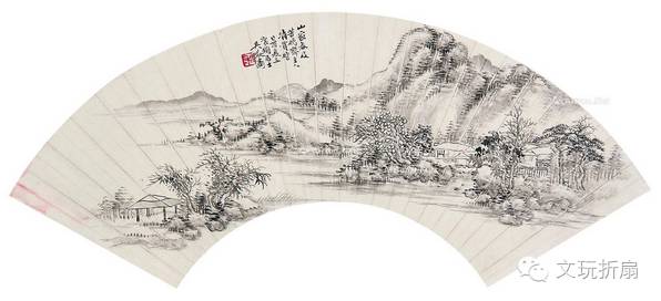 扇面作品65幅扇子拍卖价格,清代十三行檀香折扇拍卖价格