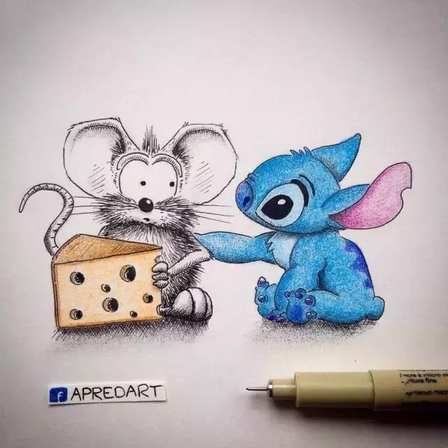 一只聪明的老鼠故事插画,可爱的插画老鼠