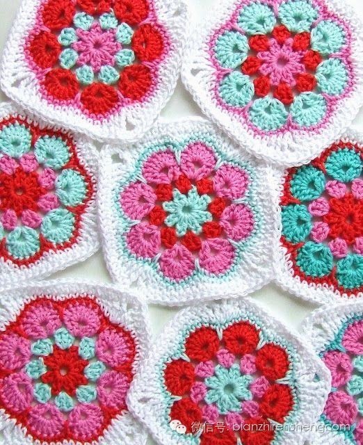 钩针拼花教程,拼花钩针图解
