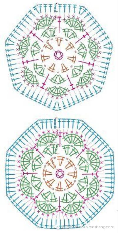 钩针拼花教程,拼花钩针图解