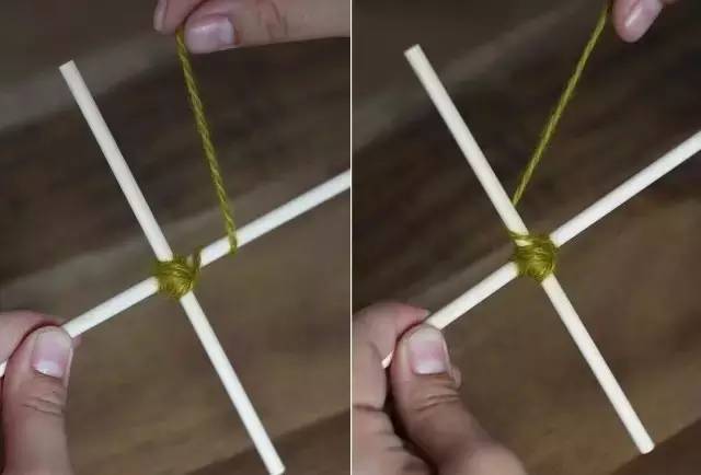 用毛线和竹棍编十字架,木棍编织方法图解