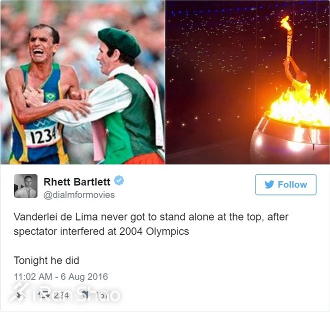 德利马马拉松运动员,德莉玛点燃里约热内卢奥运会火炬