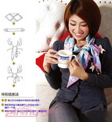 女士丝巾的16种系法和搭配图解,怎样系女士丝巾