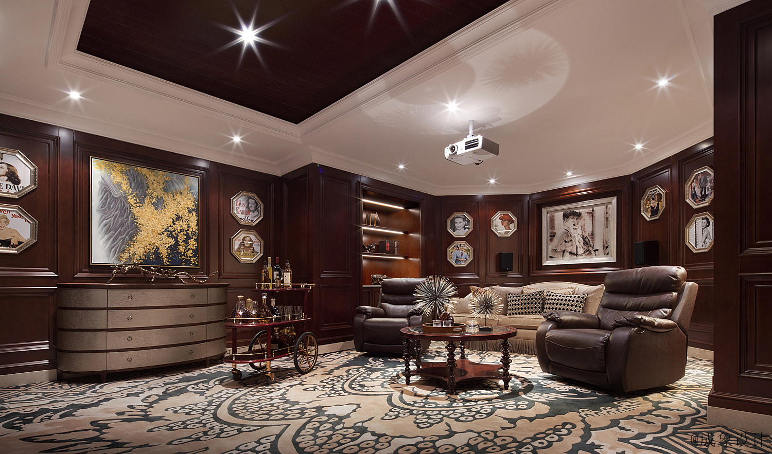 法式庄园独栋别墅装修设计效果图,高大上的欧式风格别墅设计