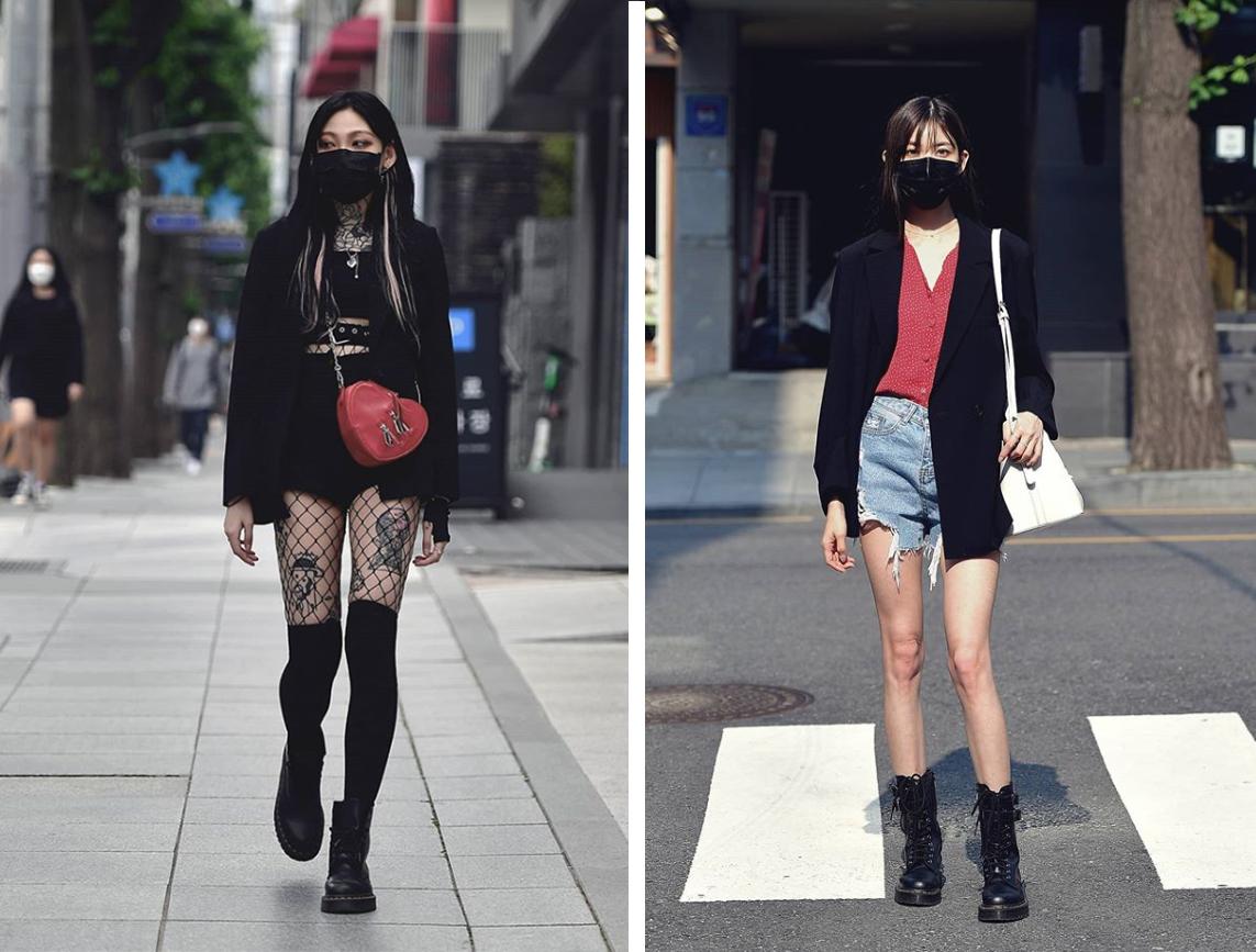 韩国女生ins西装搭配,看韩国美女街拍示范西装搭配