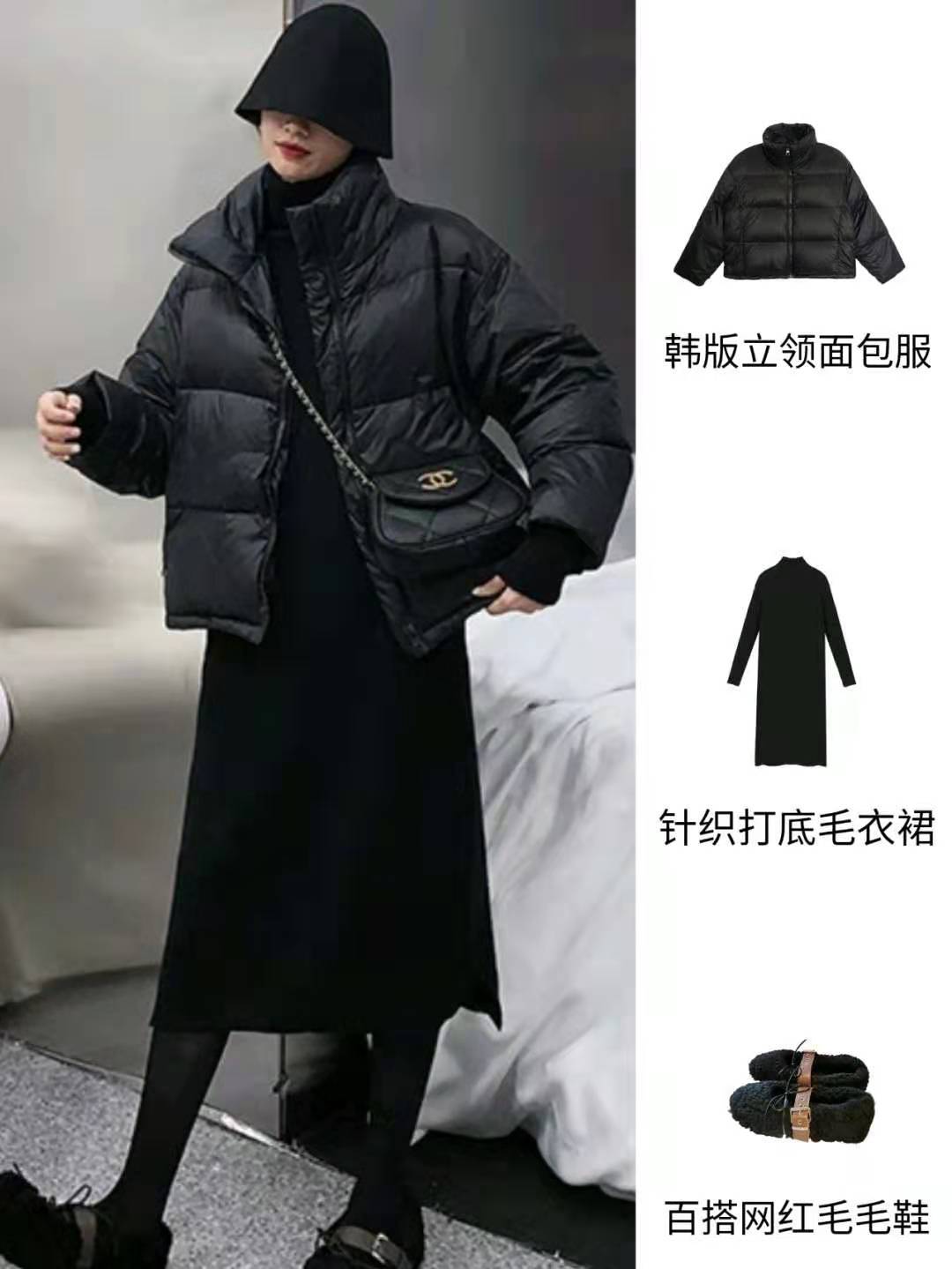 非常好看的紫色棉服显白还时尚,洋气棉服中长款高级感显瘦