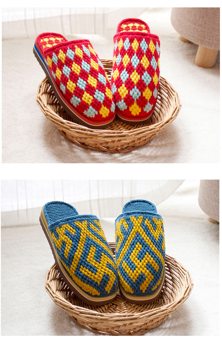 纯手工钩毛线鞋底防滑拖鞋半成品,雅馨绣坊冰条线钩拖鞋视频