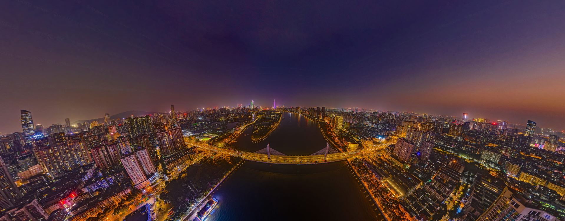 瞰世界,广州珠江夜景现代