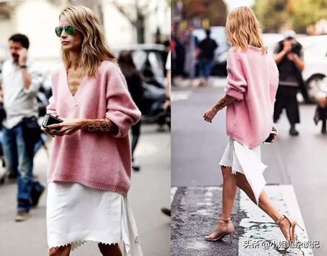 v领毛衣慵懒风显白显瘦,显瘦又百搭全靠这件v领毛衣