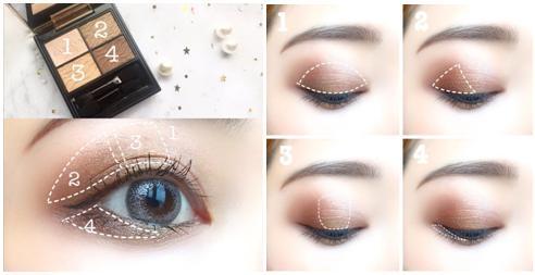 可以轻松搞定全妆的傻瓜式眼影盘,眼影教程日常化妆眼影盘