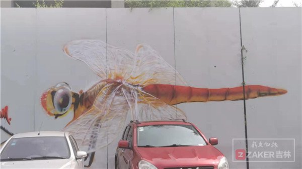 酷！长春大桥旁有只酷炫夺目的红蜻蜓……