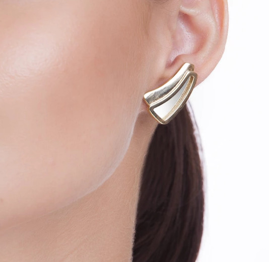 设计师款小众高级感三面彩钻耳环,设计师款耳饰高级感珍珠