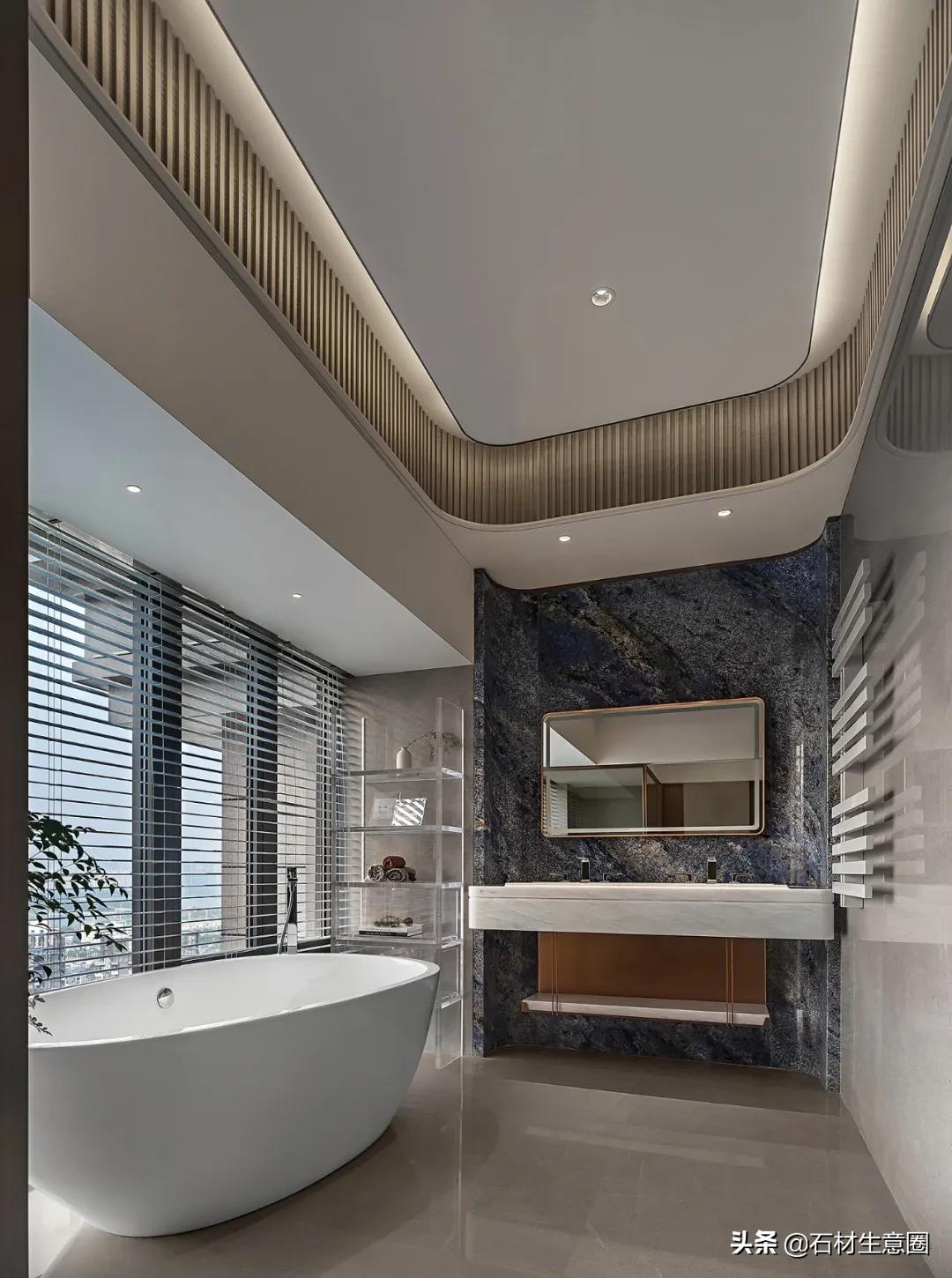 大理石做的浴室柜效果图,极简风格大理石浴室